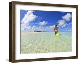 Rear View of Woman With Mask, Kadhdhoo Island, Laamu Atoll, Southern Maldives-Stuart Westmorland-Framed Photographic Print