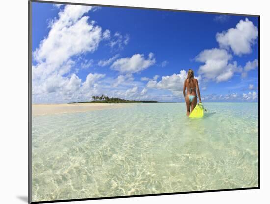 Rear View of Woman With Mask, Kadhdhoo Island, Laamu Atoll, Southern Maldives-Stuart Westmorland-Mounted Photographic Print