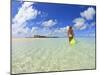 Rear View of Woman With Mask, Kadhdhoo Island, Laamu Atoll, Southern Maldives-Stuart Westmorland-Mounted Photographic Print