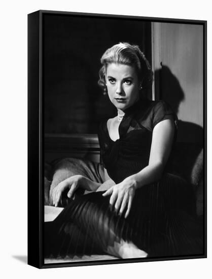 REAR WINDOW, 1954 directed by ALFRED HITCHCOCK Grace Kelly (b/w photo)-null-Framed Stretched Canvas