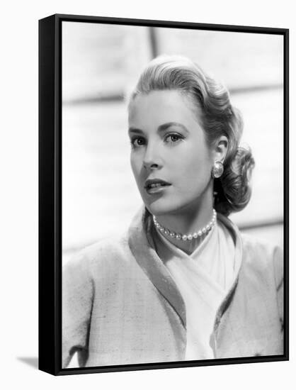 REAR WINDOW, 1954 directed by ALFRED HITCHCOCK Grace Kelly (b/w photo)-null-Framed Stretched Canvas