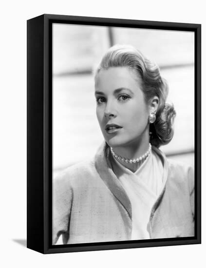 REAR WINDOW, 1954 directed by ALFRED HITCHCOCK Grace Kelly (b/w photo)-null-Framed Stretched Canvas