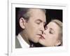 REAR WINDOW, 1954 directed by ALFRED HITCHCOCK James Stewart and Grace Kelly (photo)-null-Framed Photo