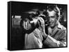 REAR WINDOW, 1954 directed byALFRED HITCHCOCK James Stewart (b/w photo)-null-Framed Stretched Canvas