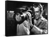 REAR WINDOW, 1954 directed byALFRED HITCHCOCK James Stewart (b/w photo)-null-Framed Stretched Canvas