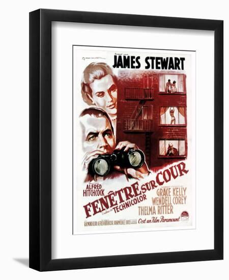 Rear Window, (aka Fenetre Sur Cour), French Poster Art, 1954-null-Framed Art Print