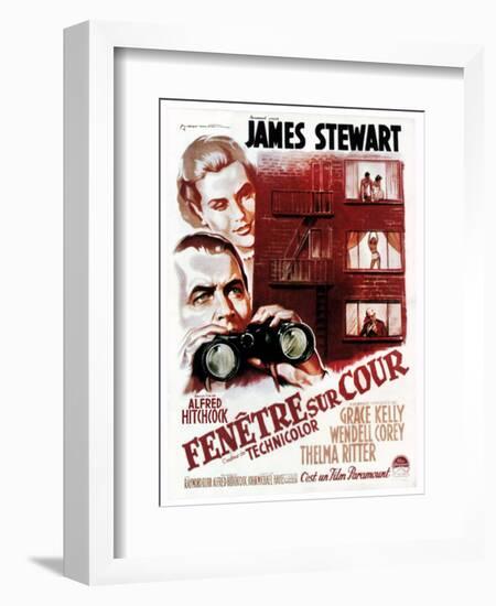 Rear Window, (aka Fenetre Sur Cour), French Poster Art, 1954-null-Framed Art Print