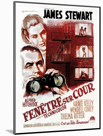 Rear Window, (aka Fenetre Sur Cour), French Poster Art, 1954-null-Mounted Art Print