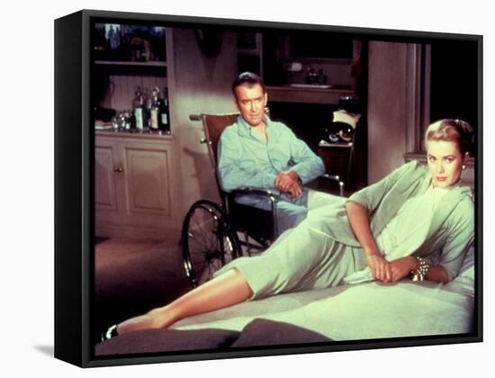 Rear Window, James Stewart, Grace Kelly, 1954-null-Framed Stretched Canvas