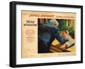 Rear Window, L-R: Raymond Burr, James Stewart, 1954-null-Framed Art Print