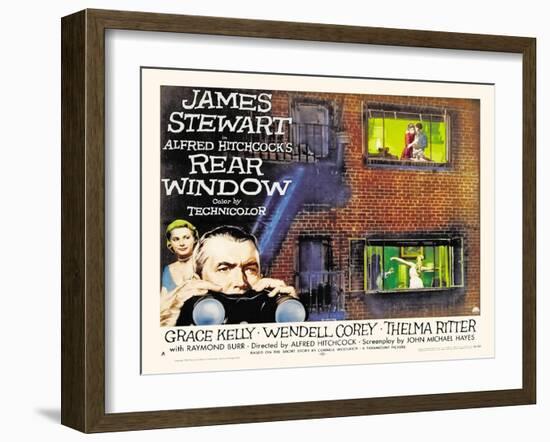 Rear Window, UK Movie Poster, 1954-null-Framed Art Print