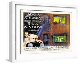 Rear Window, UK Movie Poster, 1954-null-Framed Art Print