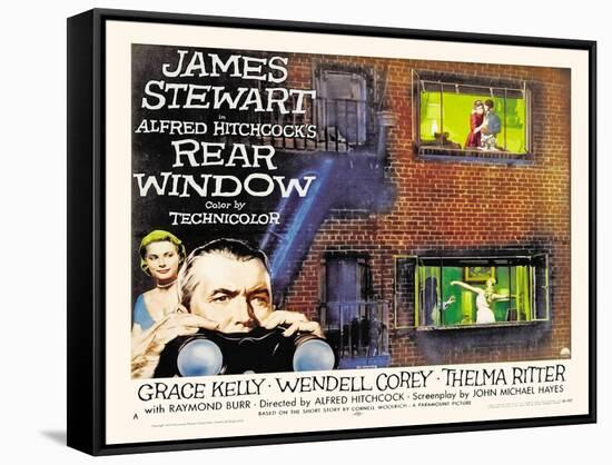 Rear Window, UK Movie Poster, 1954-null-Framed Stretched Canvas