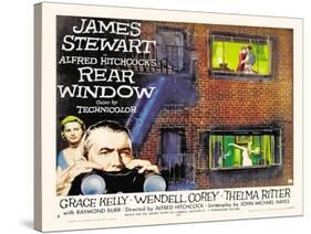 Rear Window, UK Movie Poster, 1954-null-Stretched Canvas