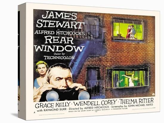 Rear Window, UK Movie Poster, 1954-null-Stretched Canvas