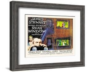 Rear Window, UK Movie Poster, 1954-null-Framed Art Print