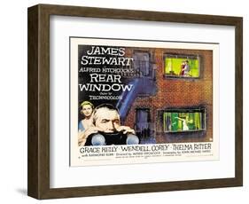 Rear Window, UK Movie Poster, 1954-null-Framed Art Print