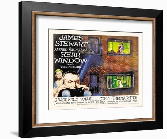 Rear Window, UK Movie Poster, 1954-null-Framed Art Print