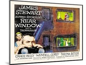 Rear Window, UK Movie Poster, 1954-null-Mounted Art Print