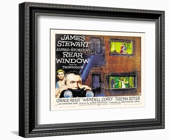 Rear Window, UK Movie Poster, 1954-null-Framed Art Print