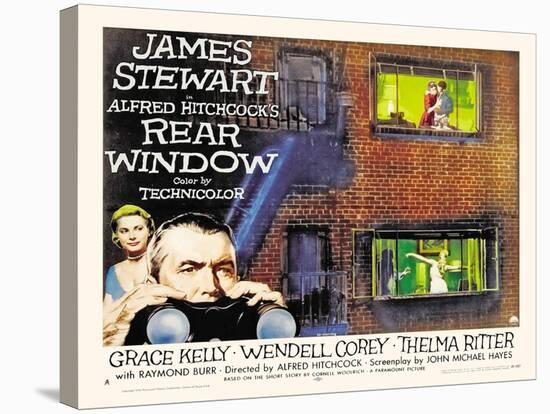 Rear Window, UK Movie Poster, 1954-null-Stretched Canvas