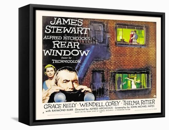 Rear Window, UK Movie Poster, 1954-null-Framed Stretched Canvas