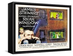 Rear Window, UK Movie Poster, 1954-null-Framed Stretched Canvas