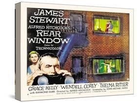 Rear Window, UK Movie Poster, 1954-null-Stretched Canvas