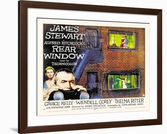 Rear Window, UK Movie Poster, 1954-null-Framed Art Print