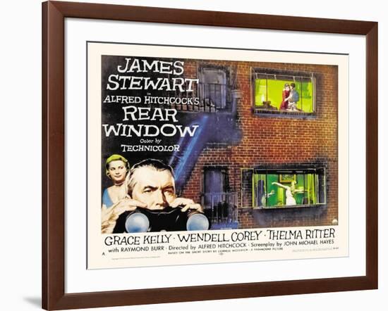 Rear Window, UK Movie Poster, 1954-null-Framed Art Print