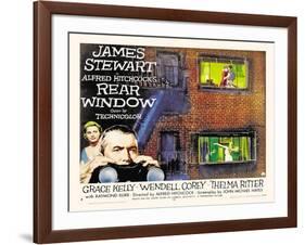 Rear Window, UK Movie Poster, 1954-null-Framed Art Print