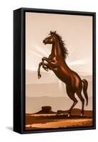 Rearing Horse Illustration-duallogic-Framed Stretched Canvas