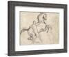 Rearing Stallion Held by a Nude Man-Théodore Géricault-Framed Giclee Print