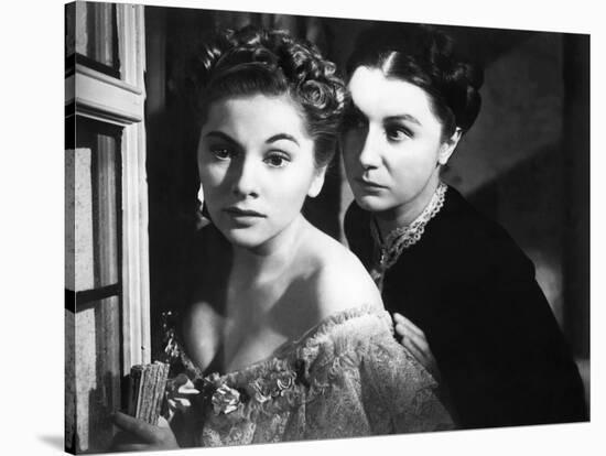 REBECCA, 1940 directed by ALFRED HITCHCOCK Joan Fontaine / Judith Anderson (d'apres Daphne du Mauri-null-Stretched Canvas