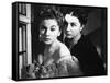 REBECCA, 1940 directed by ALFRED HITCHCOCK Joan Fontaine / Judith Anderson (d'apres Daphne du Mauri-null-Framed Stretched Canvas