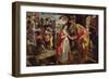 Rebecca Agreeing to Follow Eliezer, C.1562 (Oil on Panel)-Maarten de Vos-Framed Giclee Print