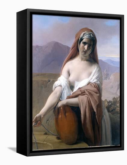 Rebecca at the Well-Francesco Hayez-Framed Stretched Canvas