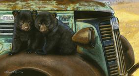 Bearly Mischievous - Black Bears-Rebecca Latham-Art Print