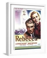 Rebecca, Laurence Olivier, Joan Fontaine on Belgian Poster Art, 1940-null-Framed Art Print