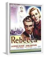 Rebecca, Laurence Olivier, Joan Fontaine on Belgian Poster Art, 1940-null-Framed Art Print