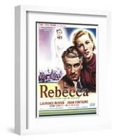 Rebecca, Laurence Olivier, Joan Fontaine on Belgian Poster Art, 1940-null-Framed Art Print