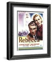 Rebecca, Laurence Olivier, Joan Fontaine on Belgian Poster Art, 1940-null-Framed Art Print