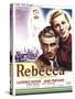 Rebecca, Laurence Olivier, Joan Fontaine on Belgian Poster Art, 1940-null-Stretched Canvas