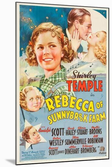 REBECCA OF SUNNYBROOK FARM, Phyllis Brooks, Shirley Temple, Randolph Scott, Gloria Stuart, 1938,-null-Mounted Art Print