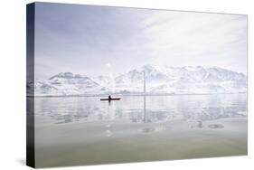 Rebekah Richins Kayaking In The Great Salt Lake-Lindsay Daniels-Stretched Canvas