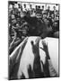 Rebel Leader Fidel Castro Being Cheered by a Village Crowd on His Victorious March to Havana-Grey Villet-Mounted Photographic Print