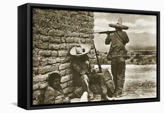 Rebel Snipers Attacking the City of Juarez, 10th May 1911-null-Framed Stretched Canvas