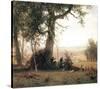 Rebellion, Picketline in Virginia-Albert Bierstadt-Stretched Canvas