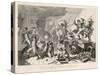 Rebels Destroying a House and Furniture-George Cruikshank-Stretched Canvas