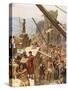 Rebuilding the Wall of Jerusalem under Nehemiah-William Brassey Hole-Stretched Canvas